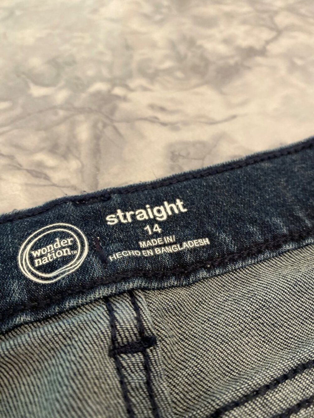 Wonder Nation Girls Size 14 Straight Leg Jeans Blue Denim 27x25.5 - Picture 3 of 7